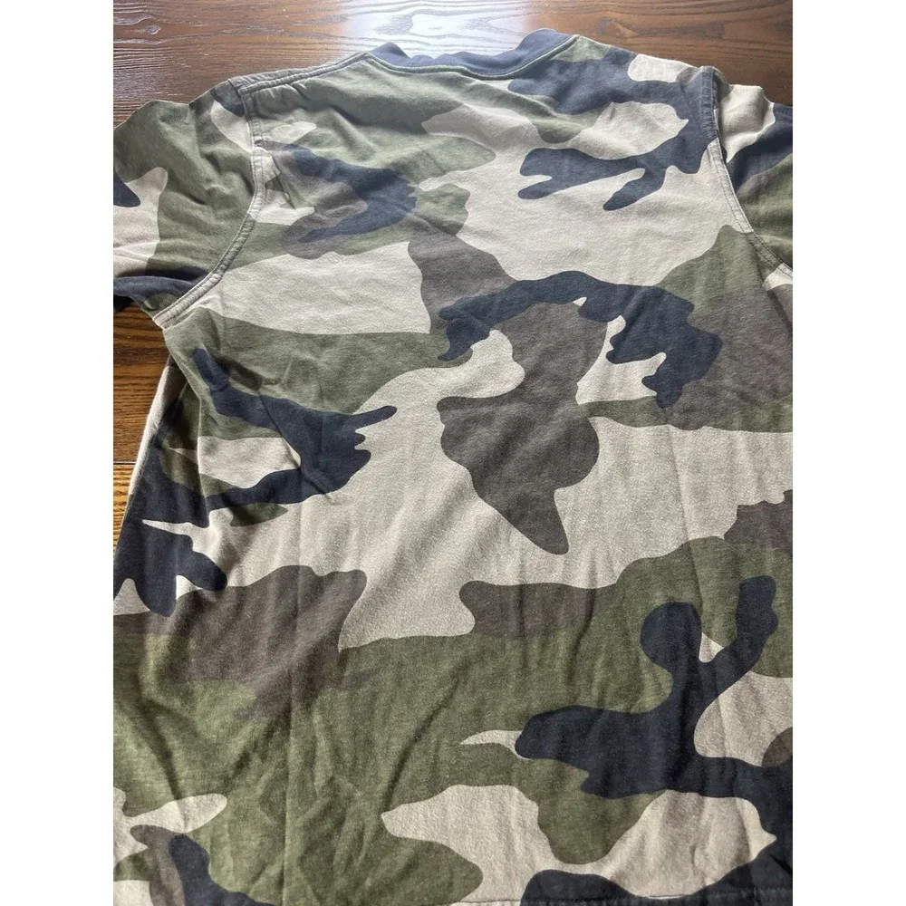 Adidas Originals Shirt Mens Medium Camo Trefoil Logo Graphic Tee